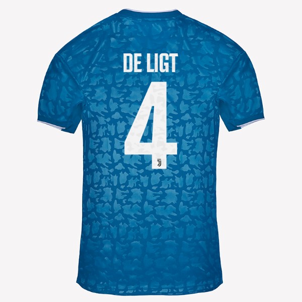 Trikot Juventus NO.4 De Ligt Ausweich 2019-20 Blau Fussballtrikots Günstig